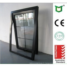 Meilleure vente fenêtre supérieure en aluminium Hung avec double verre